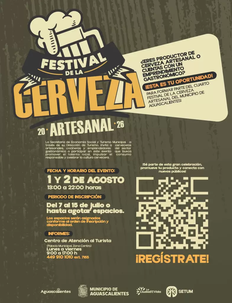 Aguascalientes convoca a Festival de la Cerveza Artesanal 2