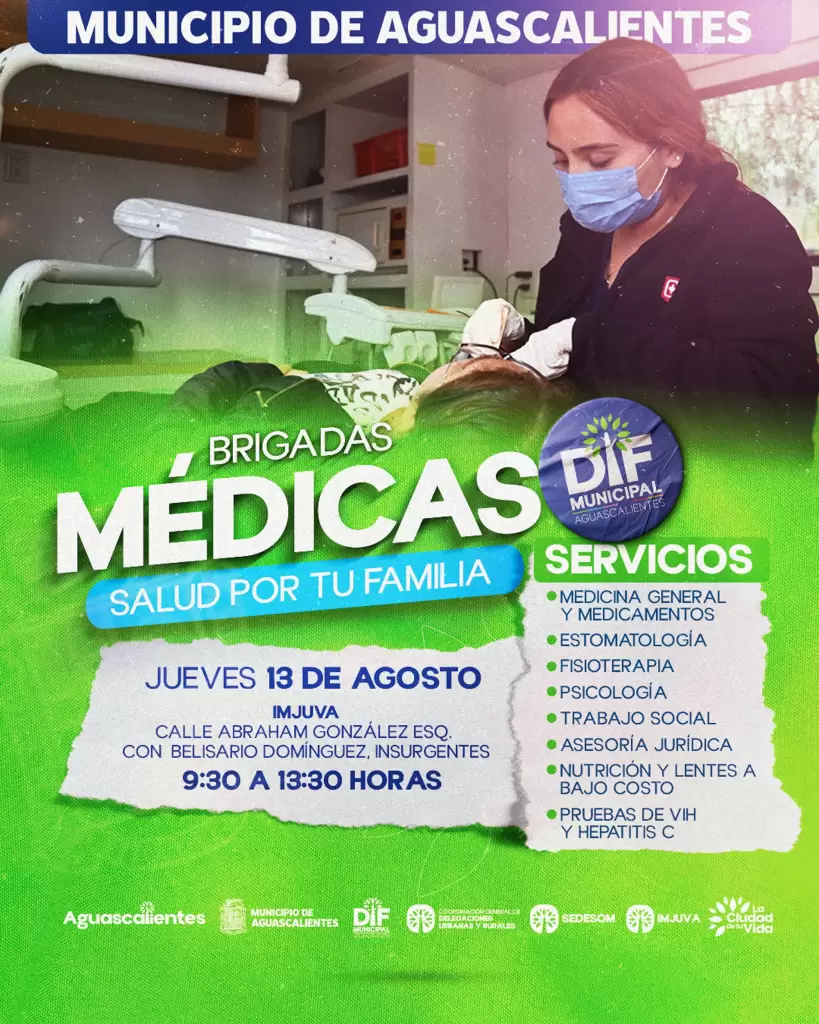 Aguascalientes servicios médicos gratuitos 13 de agosto