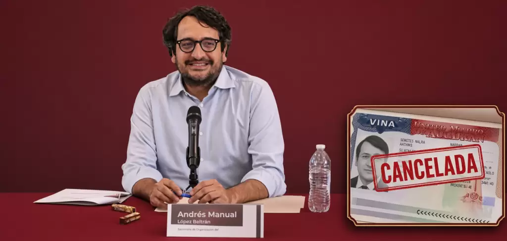 Andy López Beltrán durante una conferencia de prensa. Al hijo de López Obrador le retiraron la visa. Foto: JLMNoticias / Especial.