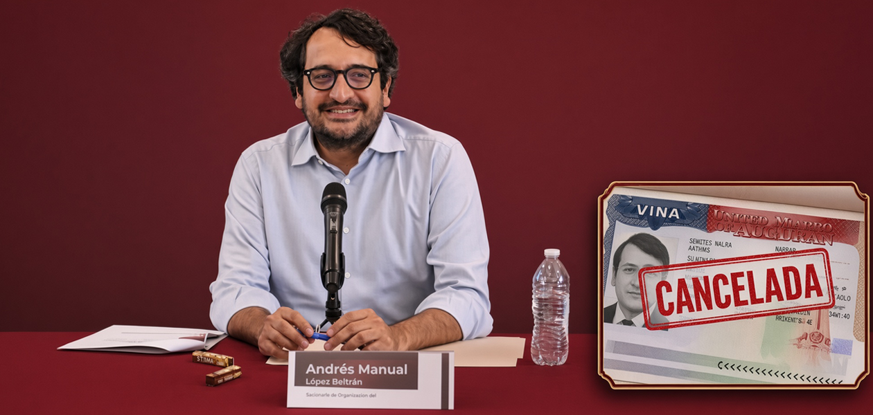 Andy López Beltrán durante una conferencia de prensa. Al hijo de López Obrador le retiraron la visa. Foto: JLMNoticias / Especial.