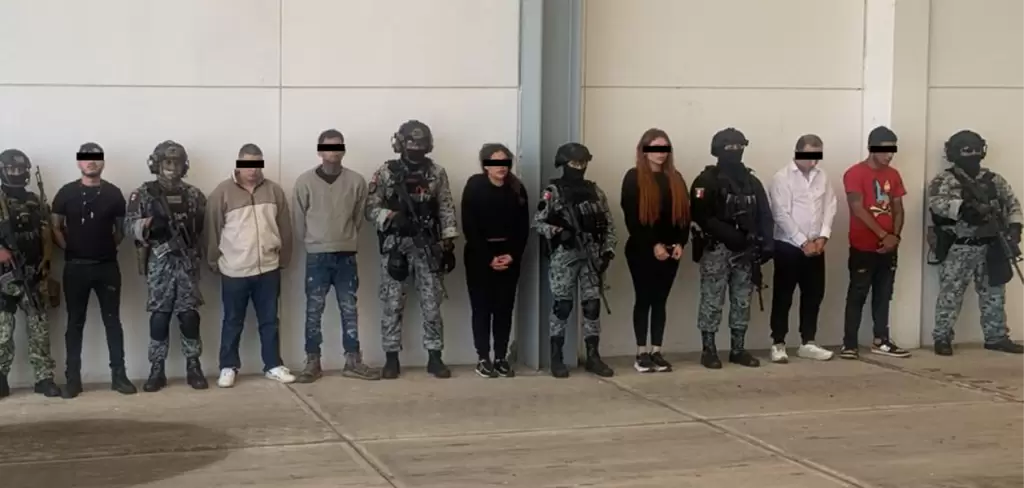Los 9 detenidos por el Operativo Federal en Michoacán, dirigido contra 'Tío Lako'. Foto: JLMNoticias