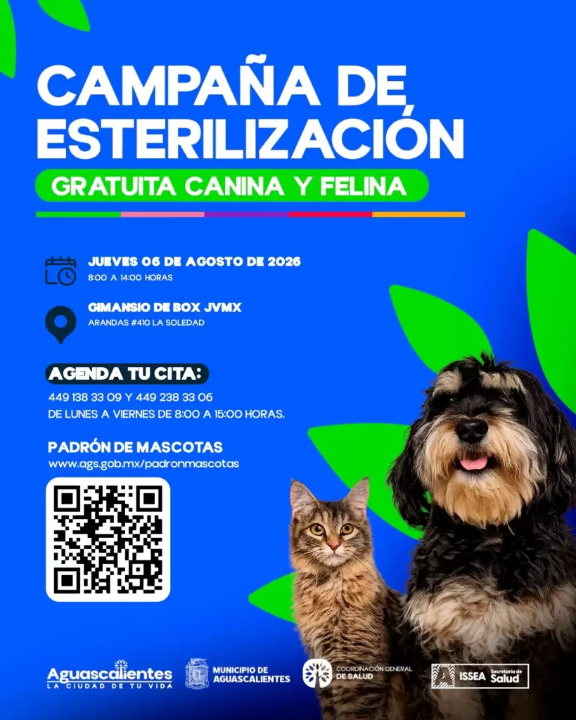 Esterilizaciones gratuitas en Aguascalientes 2026 2