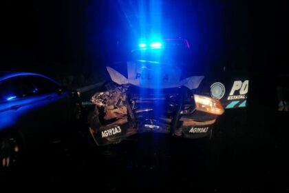 3 oficiales lesionados choque patrulla vs camioneta carretera 25 1