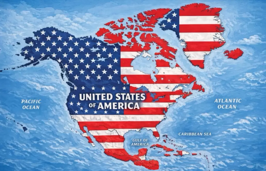 Mapa sin México y Canadá