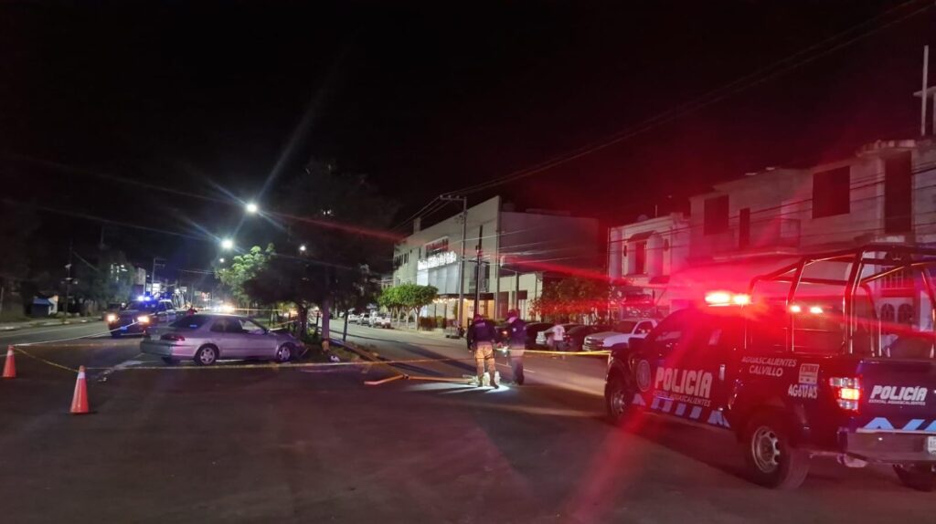 Muerto choque auto vs poste Calvillo 2
