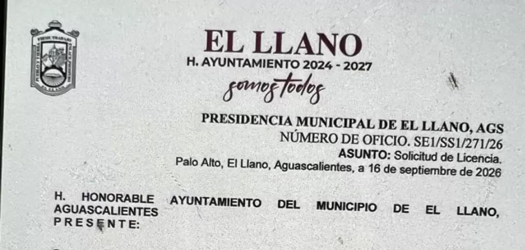 Renuncia presidente municipal de El Llano